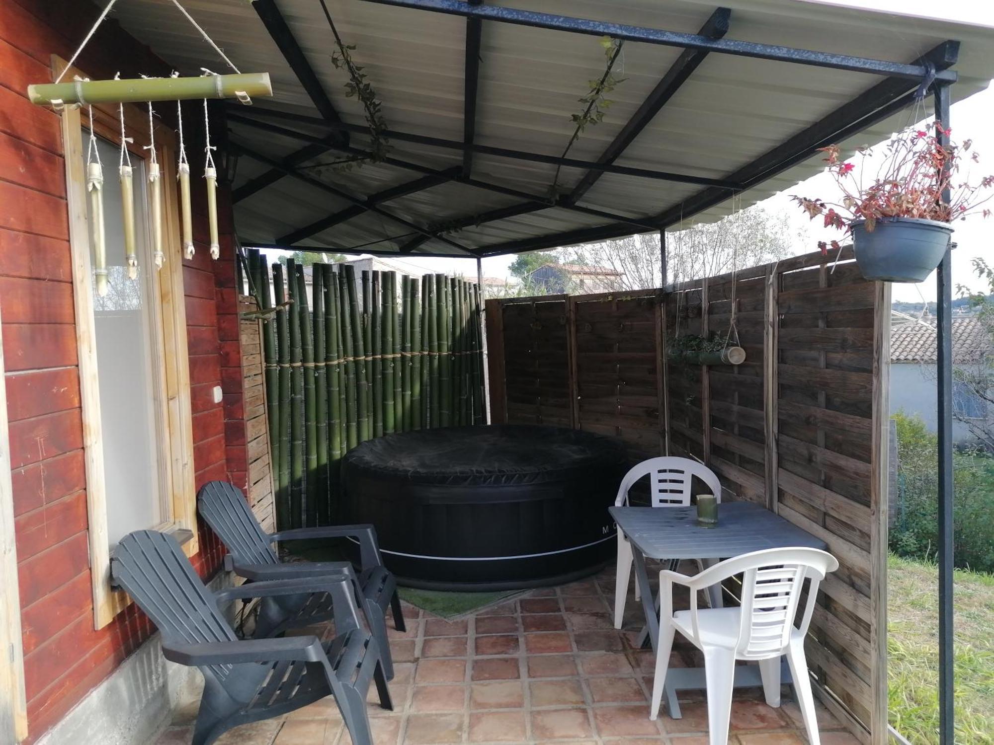 Charmant Chalet Pour 2 Personnes Spa Prive Massillargues-Attuech Dış mekan fotoğraf